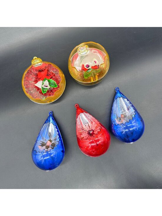 Jewel Brite Other - Vintage Jewel Brite Christmas Ornaments Dioramas Set Of 5 Mid Century Plastic